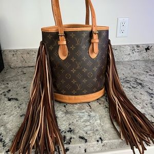 Vintage Boho Bags petite French tote refurbished Louis Vuitton
